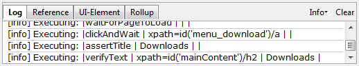 Selenium IDE Bottom Box